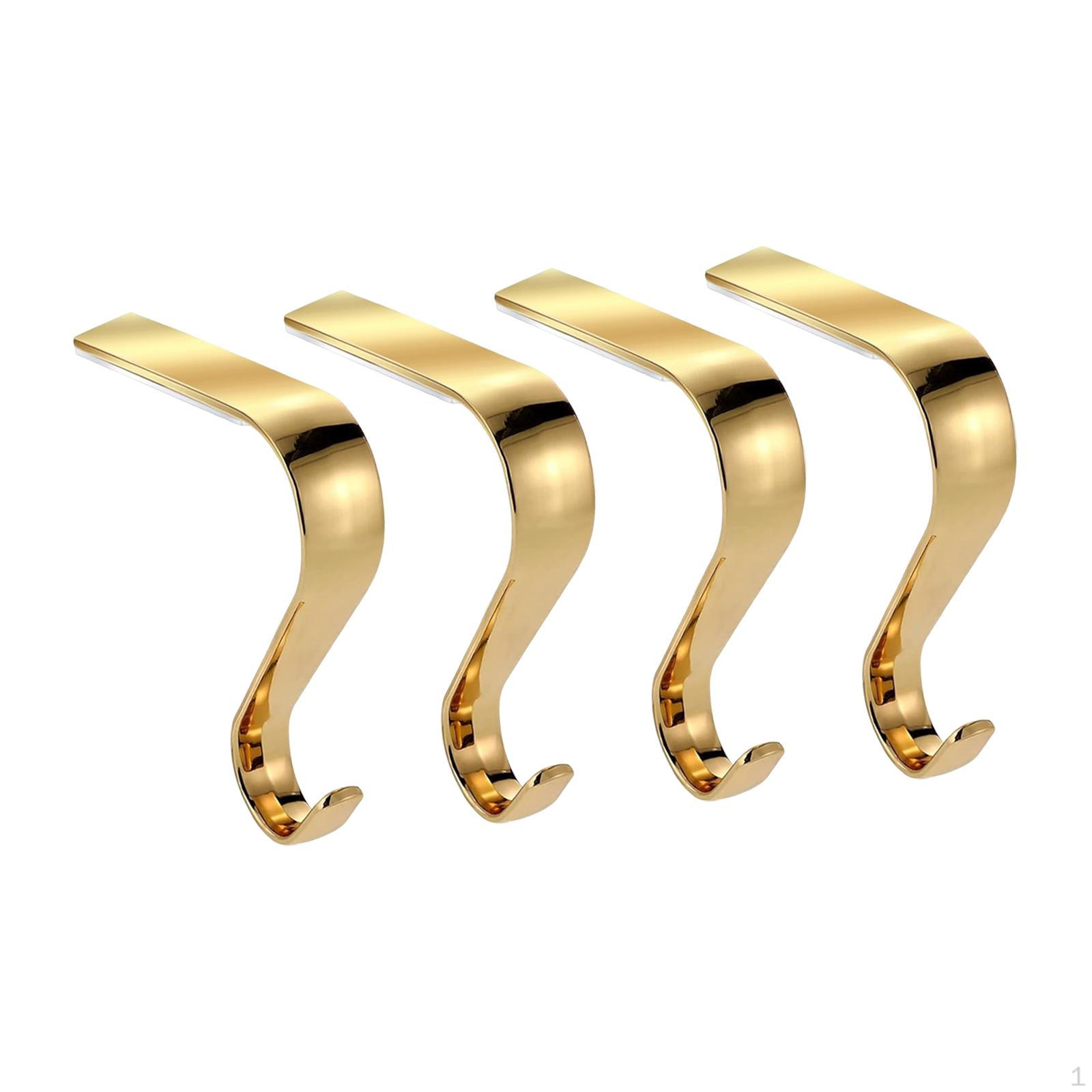 

4 шт. Рождественский держатель для чулка Декоративный Многофункциональный Легкий Праздничный атрибут Украшение Каминная полка золотой