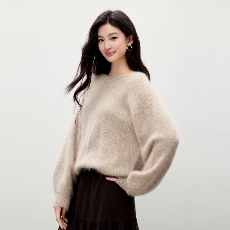 

Qiushui Yiren Women s Loose Fit Lambswool Cashmere Sweater L