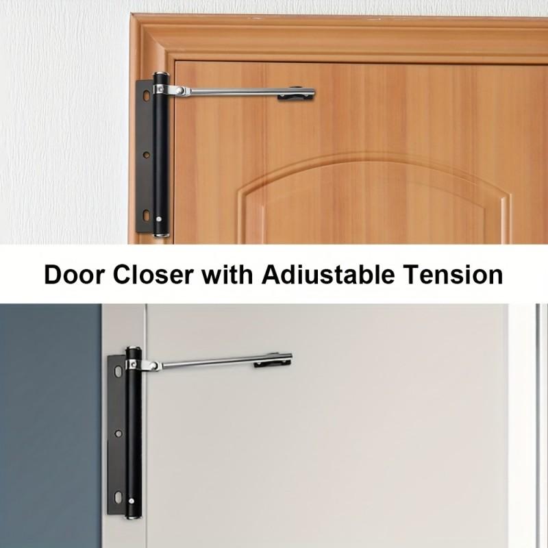 2pcs Lightweight Stainless Steel Automatic Door Closer Device ls Quiet AndSuitable For Residential Use With Screw Accessories