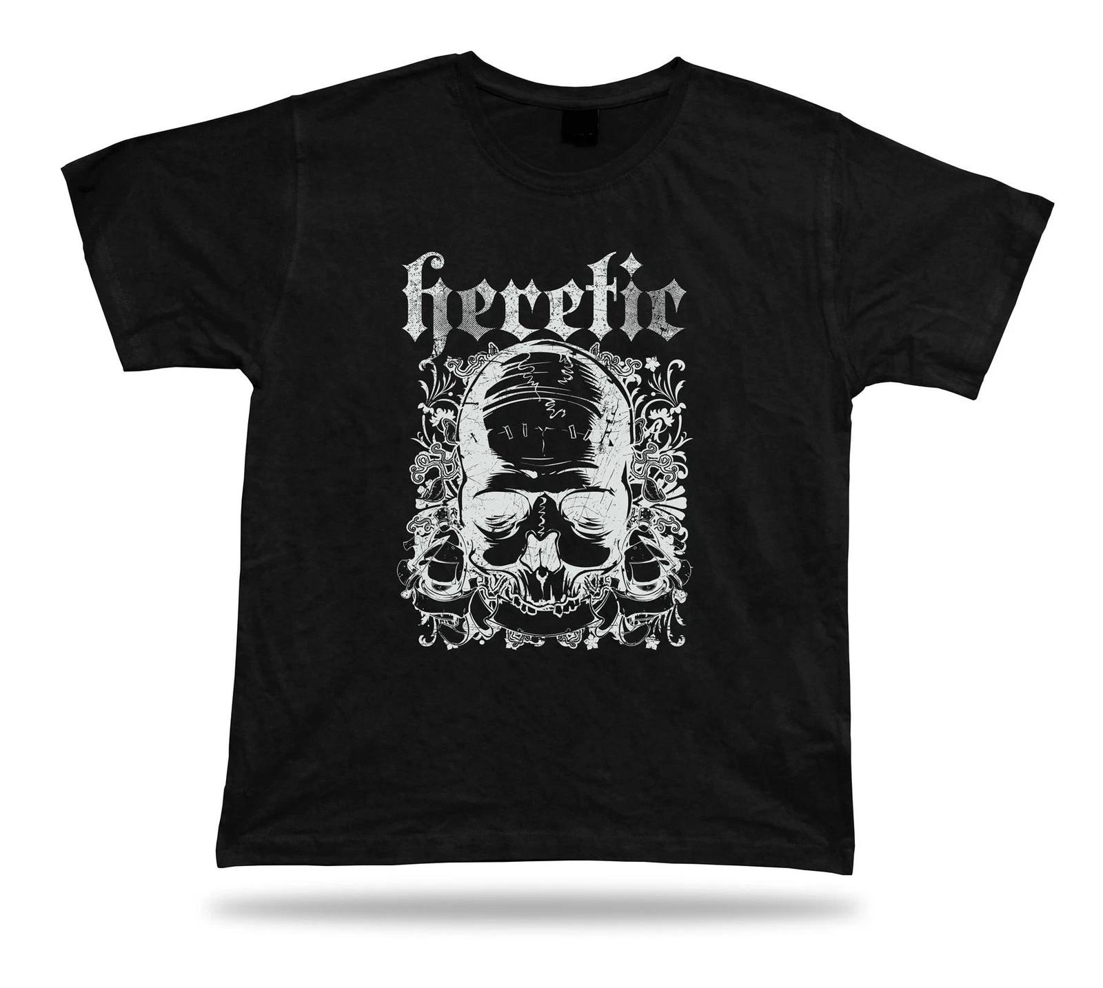 Tshirt Tee Shirt Birthday Gift Idea Heretic Skull Evil Hardcore Emblam Stylish 2XL