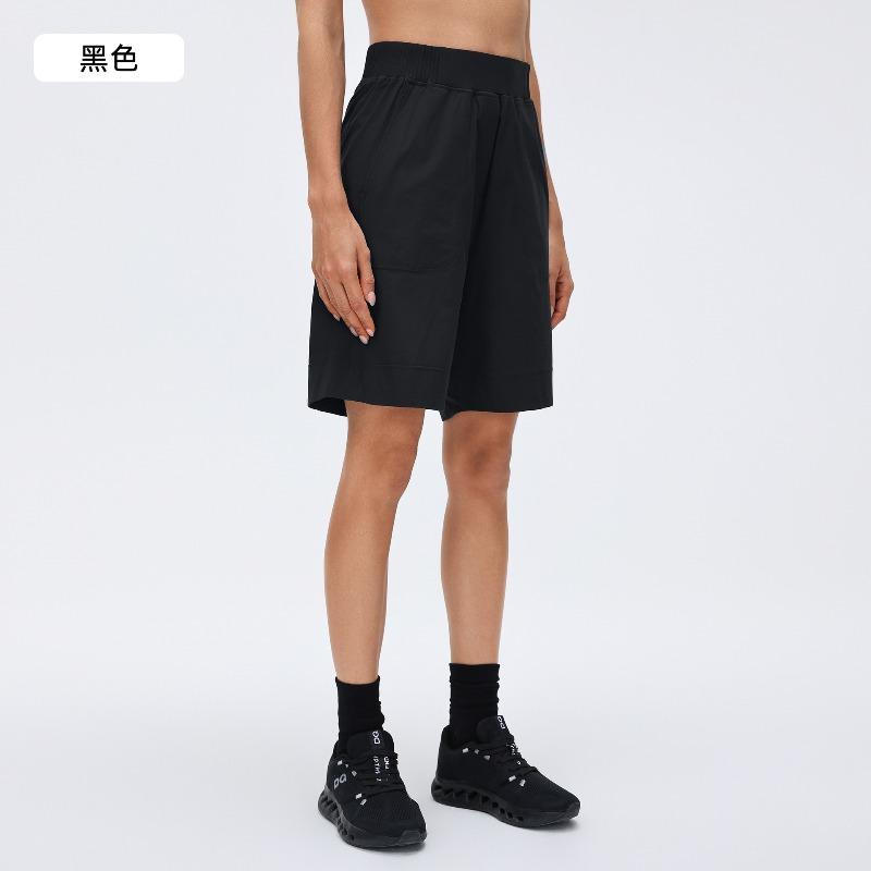 Hohe Taille lässige Fünf-Punkt-Hose Damen leichte und atmungsaktive Sport-Laufshorts lockere gerade Fitnesshose Sommer