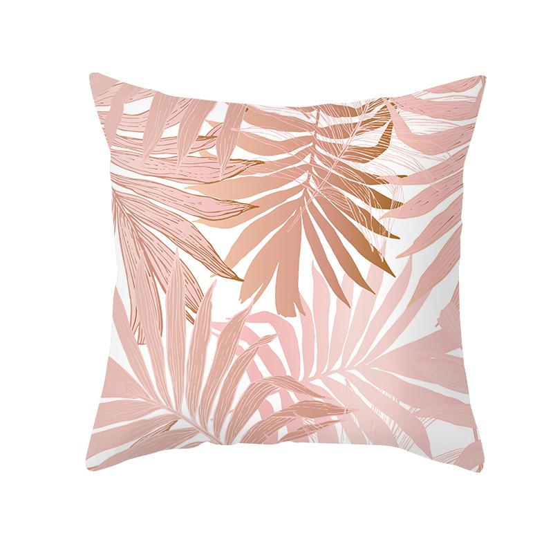 Pfirsichhaut Bedruckter Kissenbezug Rosa Ins Wind Blumen und Blätter Wohnzimmer Zuhause Kissenbezug Kissenbezug