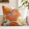 Classic Aperol Spritz Cushion Cover Eco Linen Pillow Case DoubleSided Print Breathable Durable Zipper Home Decor Gift