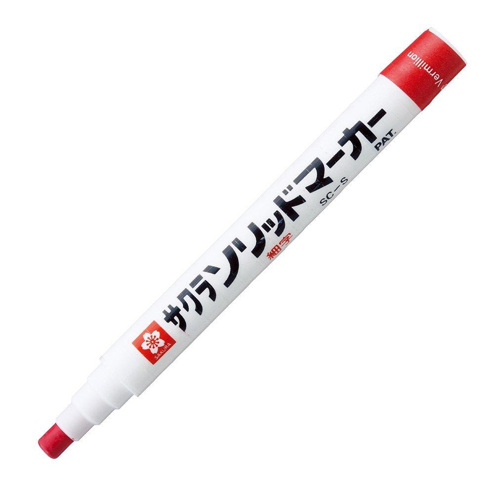 Sakura Solid Fine 10 Pens Cray-Pas Oil-Based Marker, Point, SC-S#119(10), Vermilion,