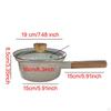 Japanese Enamel Milk Pot Small Noodle Cooking Pan with Scale Multipurpose Wood Handle Saucepan for
