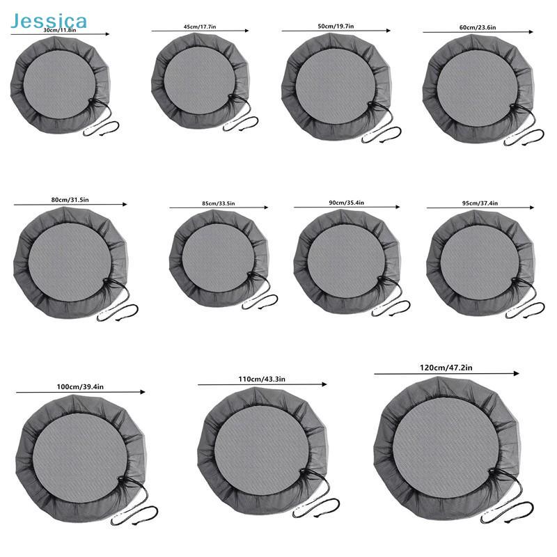 Trash Can Lid Covers - Mesh Drawstring Dustproof Covers for Outdoor/Indoor Garbage Bins, Leaf/ Debris Protection