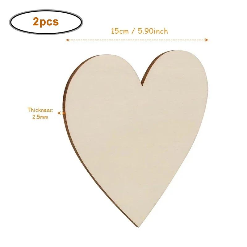 1-15cm Unfinished Wood Heart Slices, Natural Blank Wooden Hearts for DIY Crafts, Art, Painting, Wedding, Valentine's Day Decor