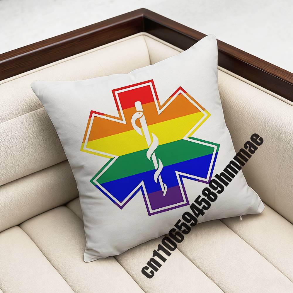 

For Star of Life Doctor Nurse EMERGENCY MEDICAL SERVICES EMT Ambulance Throw Pillow Case Sham Square Sofa Pillowcase Pad Cover 30x30cm