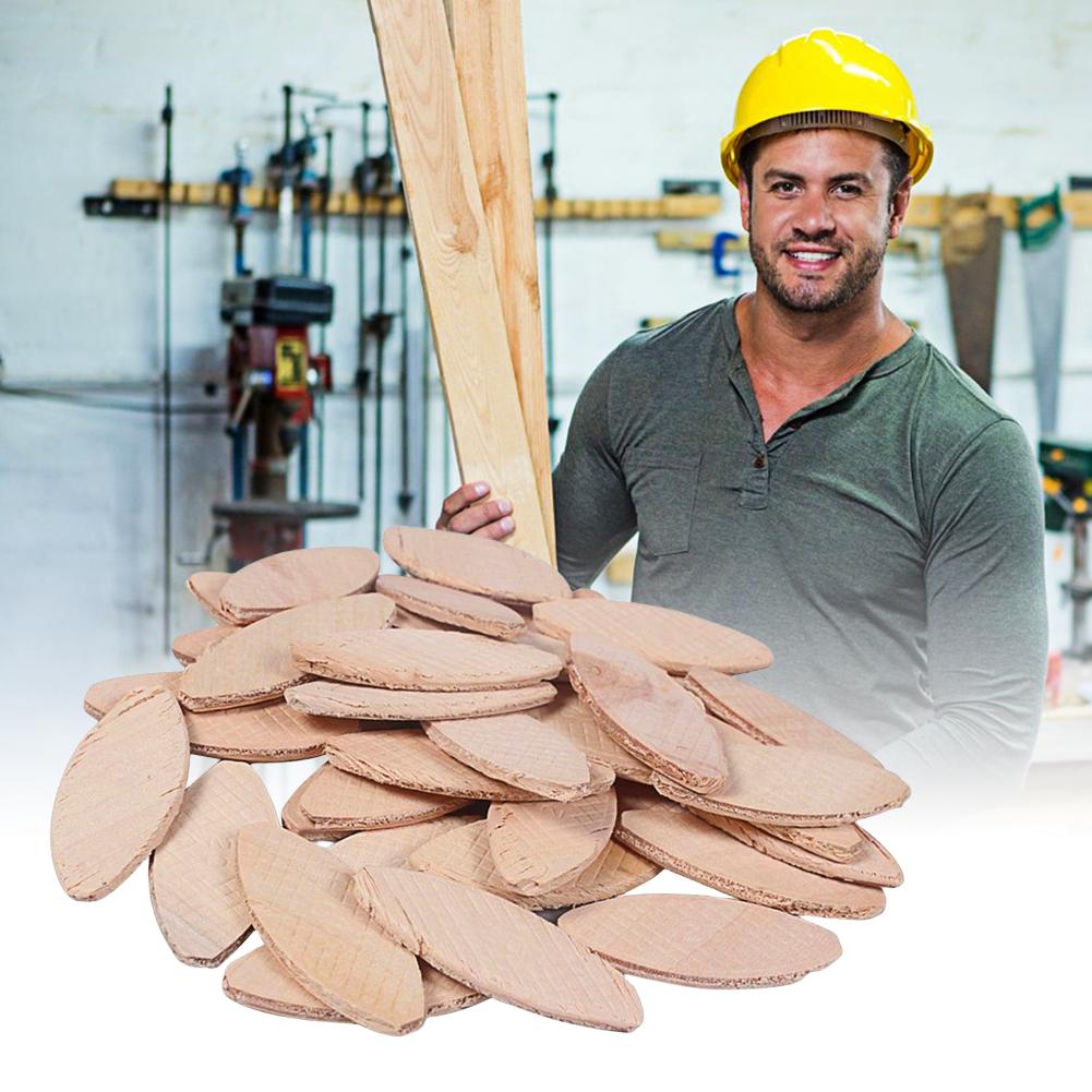 100pcs Woodworking Biscuit Jointer No. 0#/10#/20# Carpentry DIY Tenon Biscuit Wood Board Docking Tool for Wood Joining
