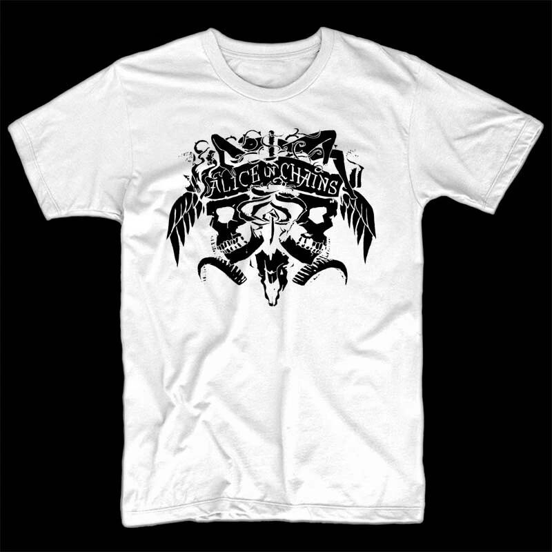 Alice in Chains LOGO V2 T shirt BLACK WHITE all sizes S-5XL 4XL
