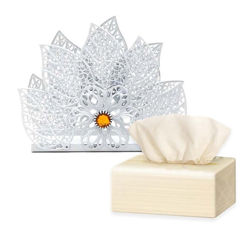 One Gold Tissue Box Cover Chic Napkin Case Holder Hotel Home Decor Organizer bo