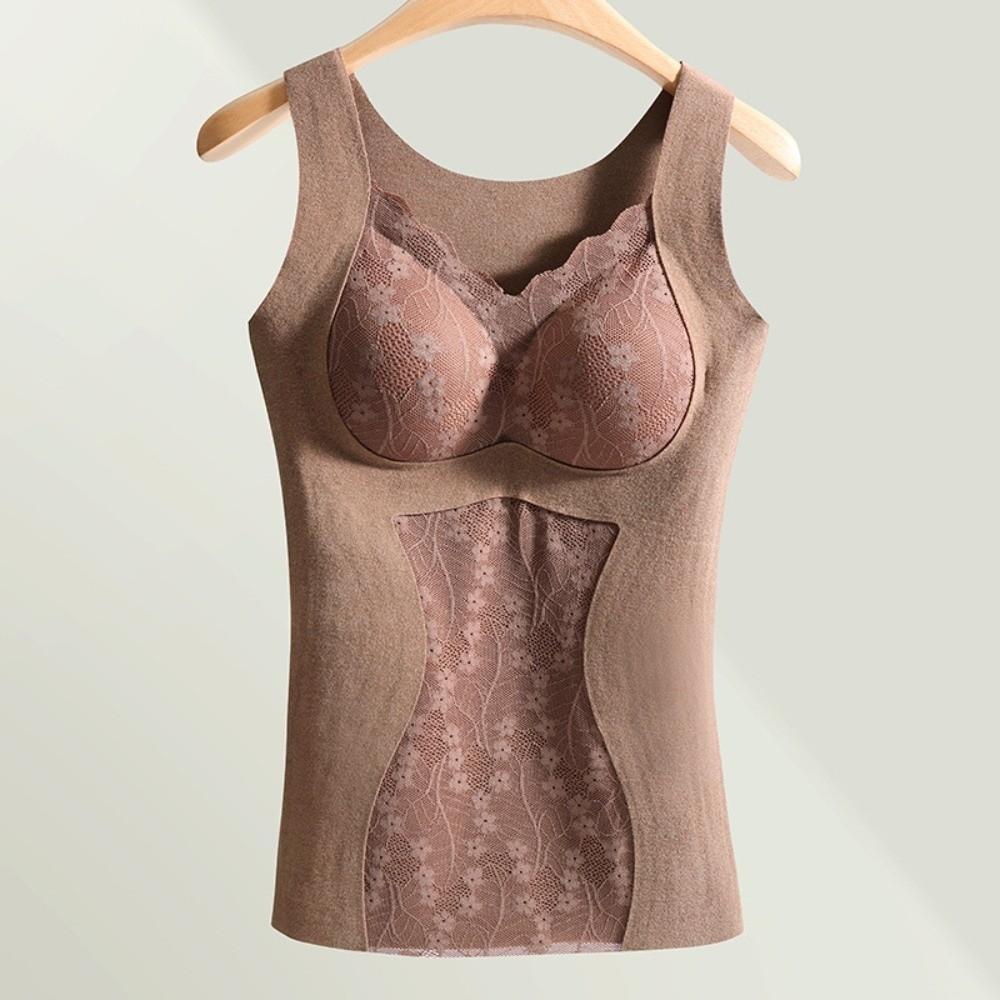 Lace Thermal Shapewear Camisole Slimming with Padded Cups Thermal Underwear Tummy Control Crop Tops Tanks Postpartum Body Shaper