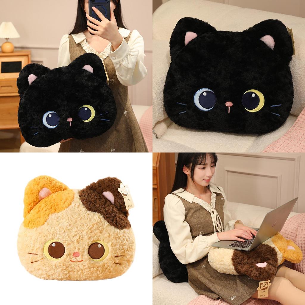Animal Plush Pillow Soft Cat Head Bed Pillow For Kids And Teens