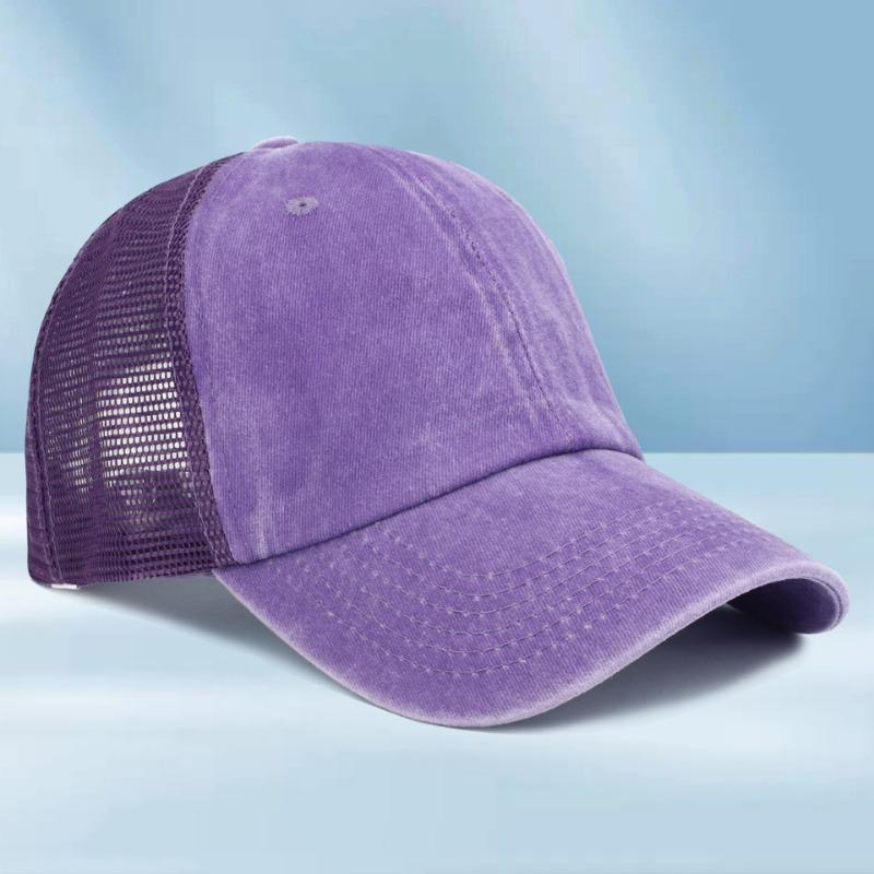 

Выстиранная сетчатая кепка Вышитая бейсболка Принтованная выстиранная старая дорожная кепка average size фиолетовый