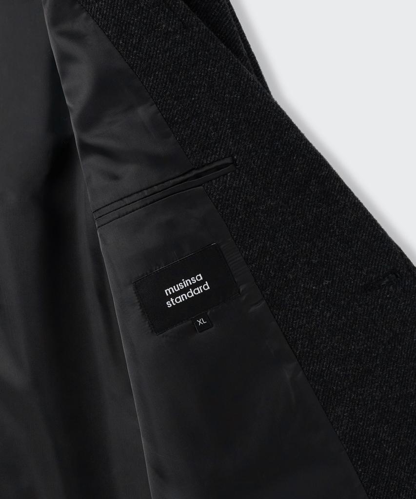 Musinsa Standard Wool Blend Traditional Out-Pocket Blazer [Charcoal Grey]