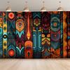 2D Retro Tribal Totem Tapestry Colorful Ethnic Home Background Decor