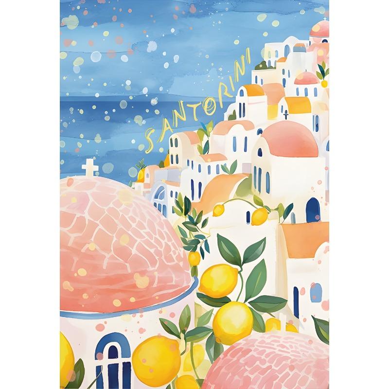 Plakát a tisk La Dolce Vita Retro Spritz Koktejl Plátno Malba Itálie Amalfské pobřeží Cestování Nástěnné umění Ložnice Domácí dekorace