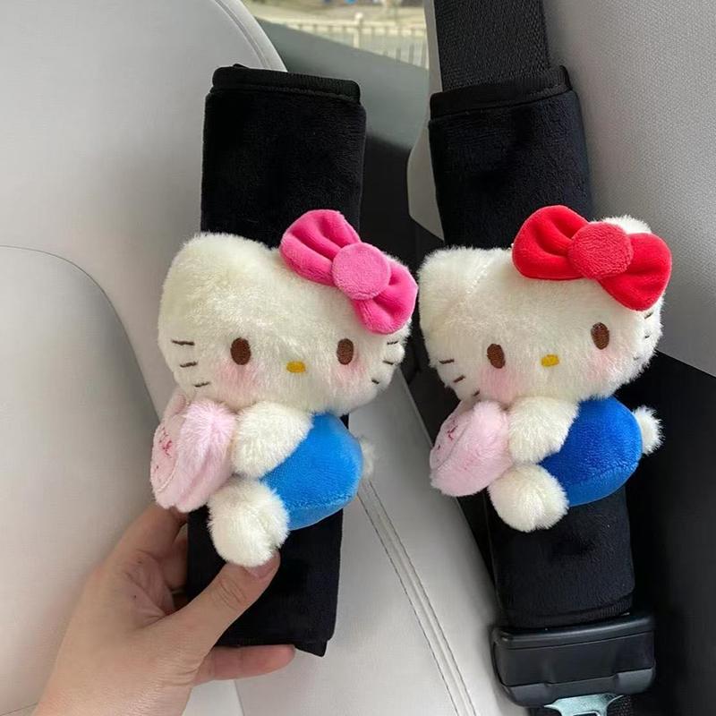 

1 Piece Embrace Love Hello Kitty Auto Seat Belt Shoulder Protector Pad Sanrio Car Seat Belt Cover Car Interior Accessories
