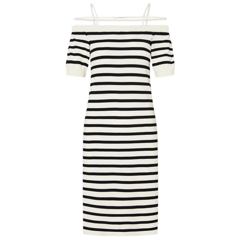 

MO&Co. Платье А-силуэта в полоску с открытыми плечами XS