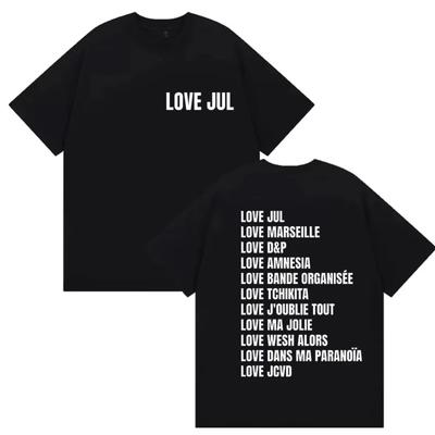 Kocham Jul Francuski Raper 2025 Album Nadruk T-shirt Męski Damski Moda Vintage Krótki Rękaw T-shirty Casualowe Oversize Bawełniane T-shirty