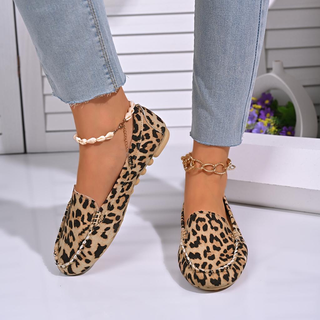 Women Casual Shoes New Spring Autumn Flat Loafers Shoes Women Non-slip Soft Leopard Print Flat Shoes Zapatos De Mujer