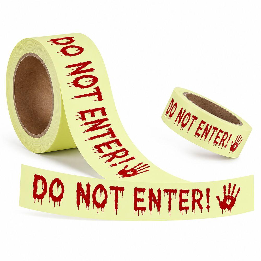 Glow In The Dark Halloween Caution Tape Scary Design Halloween Decoration Tape Halloween Party