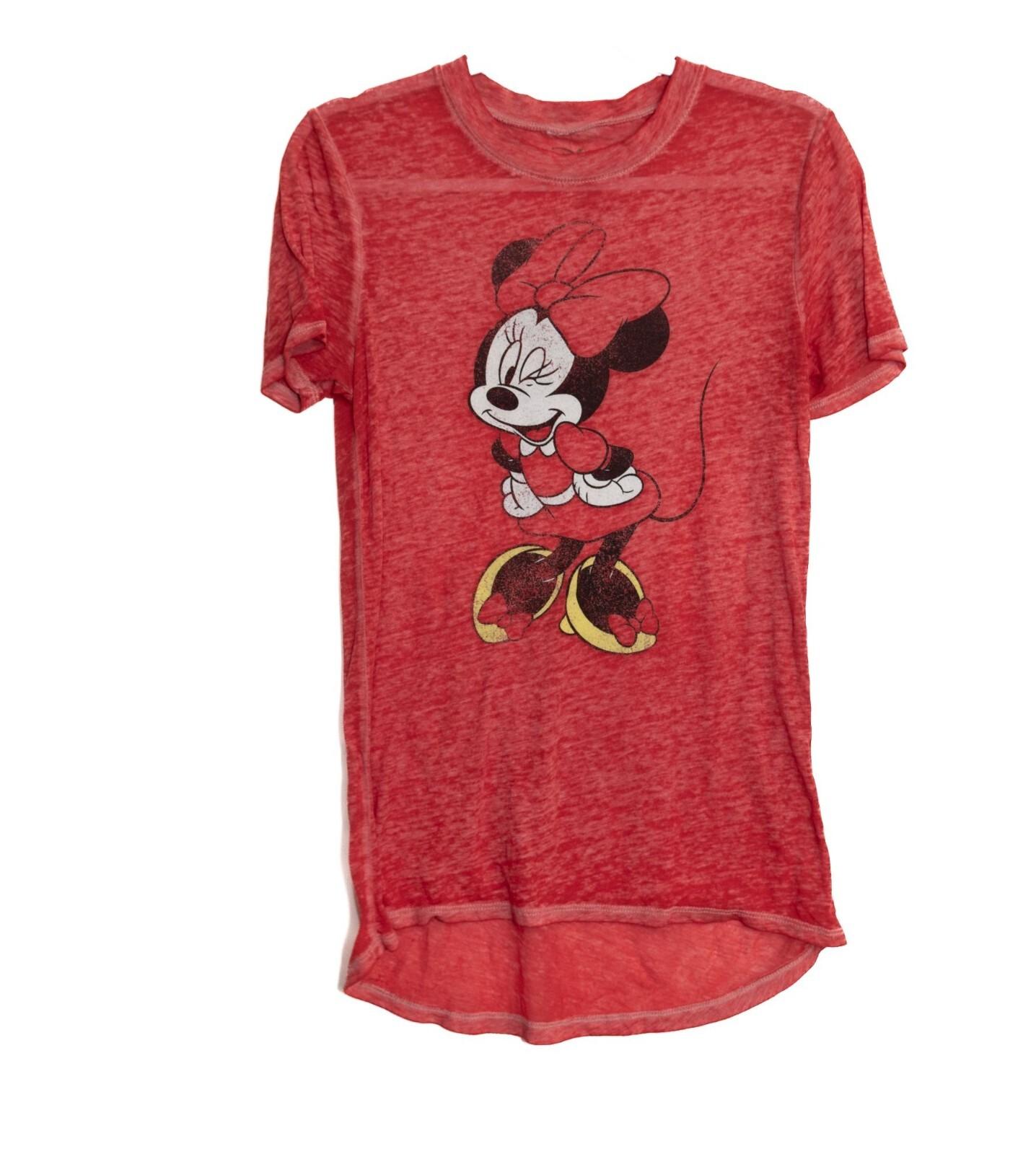 Disney Minnie Mouse Red Burnout Size XS Graphic T-Shirt Womens L XXL
