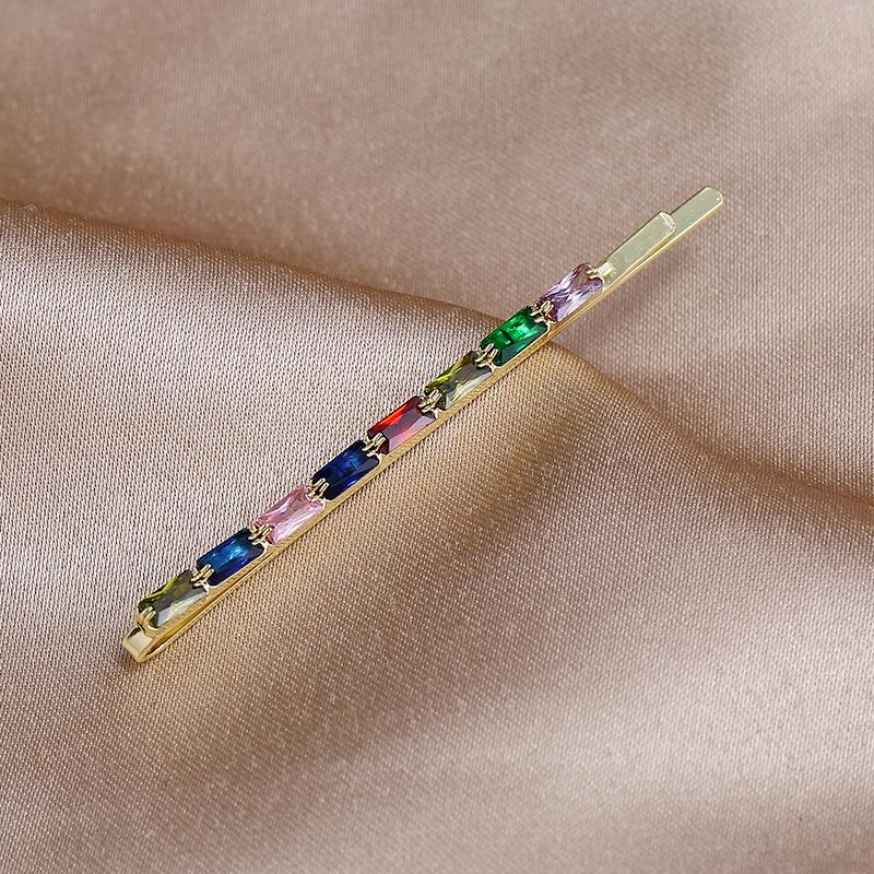 

Shiny zircon exquisite hairpin bow super fairy lady one-word clip simple temperament hairpin top clip hair accessories