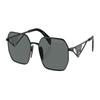 Prada Hollow Frame Metal Square Sunglasses Men's Black Black 58 Basic Outfit