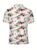 Men'S Short-Sleeve Polo Shirt with Flat Digital Print Pattern - No Texture