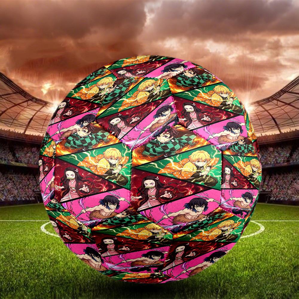 Demon Slayer Print Size 5 Soccer Ball, Standard Match Football for Sports Game and Team Practice, Ideal Gift for Soccer Fans