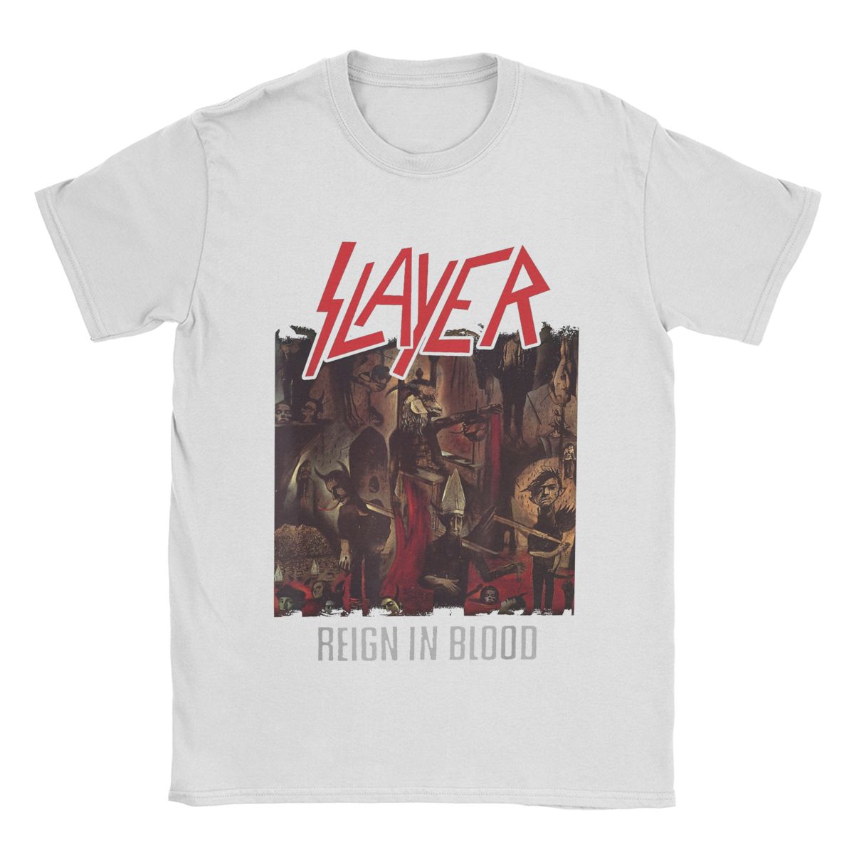 

Чоловіча футболка гурту Slayer з чистої бавовни, оригінальна, з коротким рукавом та круглим вирізом, подарунок на день народження M білий