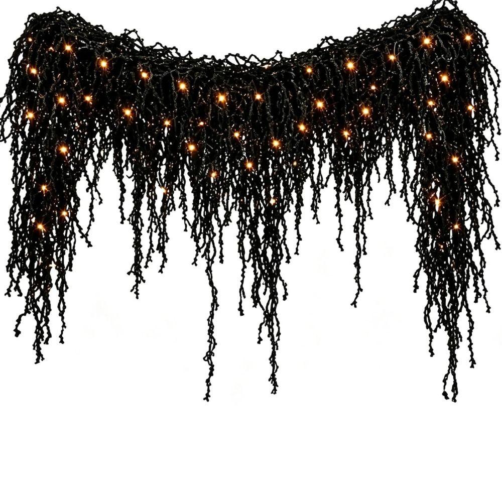 Warm White LEDs Gothic Vine Garland with LED Lights Artificial Autumn Hanging Display Mantel Decor