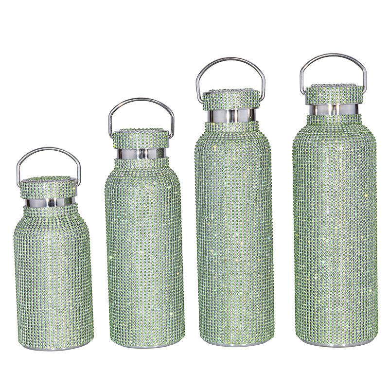 Diamond Cup Double Stainless Steel Thermos Cup With Chain Diamond Water Cup Fashion Gift