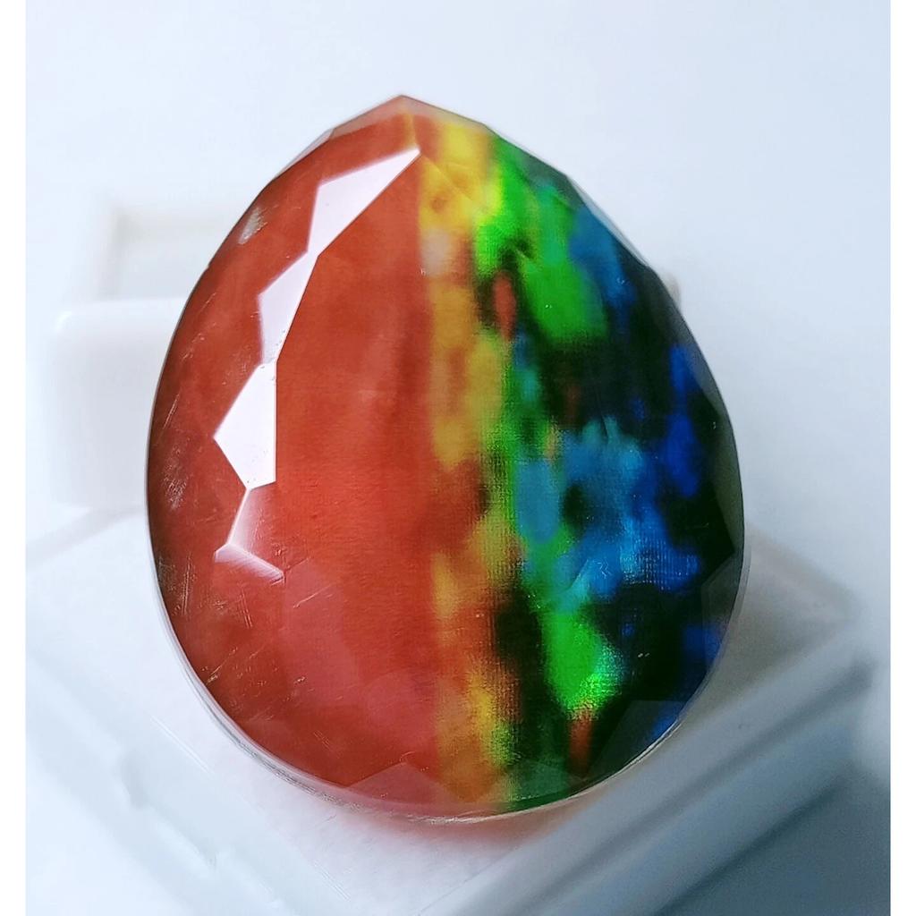 Fabulous Natural Ammolite Opal-Like Organic Doublet 50+ Ct Certified Gemstone