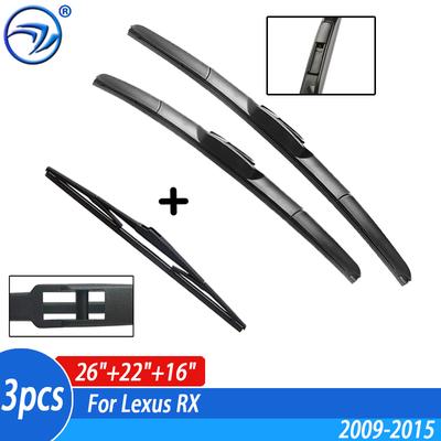 3Pcs Front Rear Windshield Wiper Blades Set For Lexus RX450H RX350 RX 450h 350 2015 2014 2013 2012 2011 2010 26"22"16"