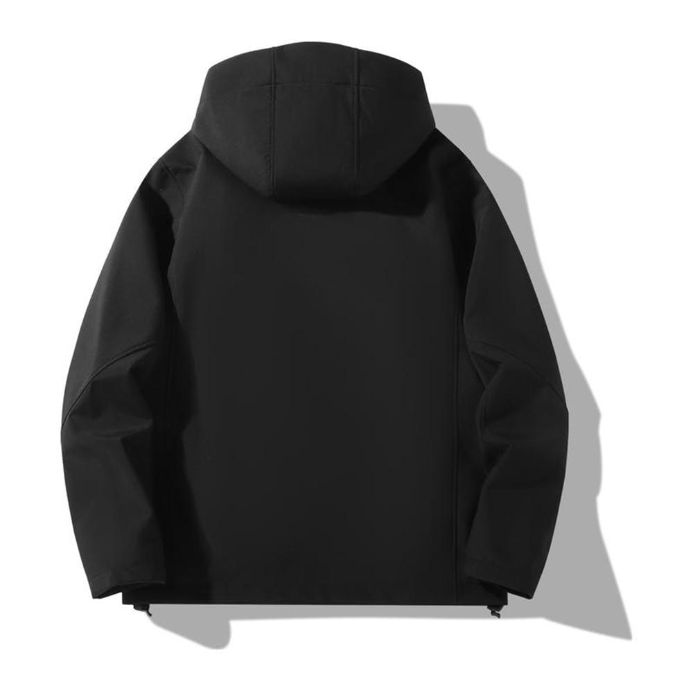 Autumn Winter Lightweight Hooded Soft Shell Jacket, Fashion Warm Jacket for Male Female, Couples Coat Windproof Waterproof Outdoor Business Leisure