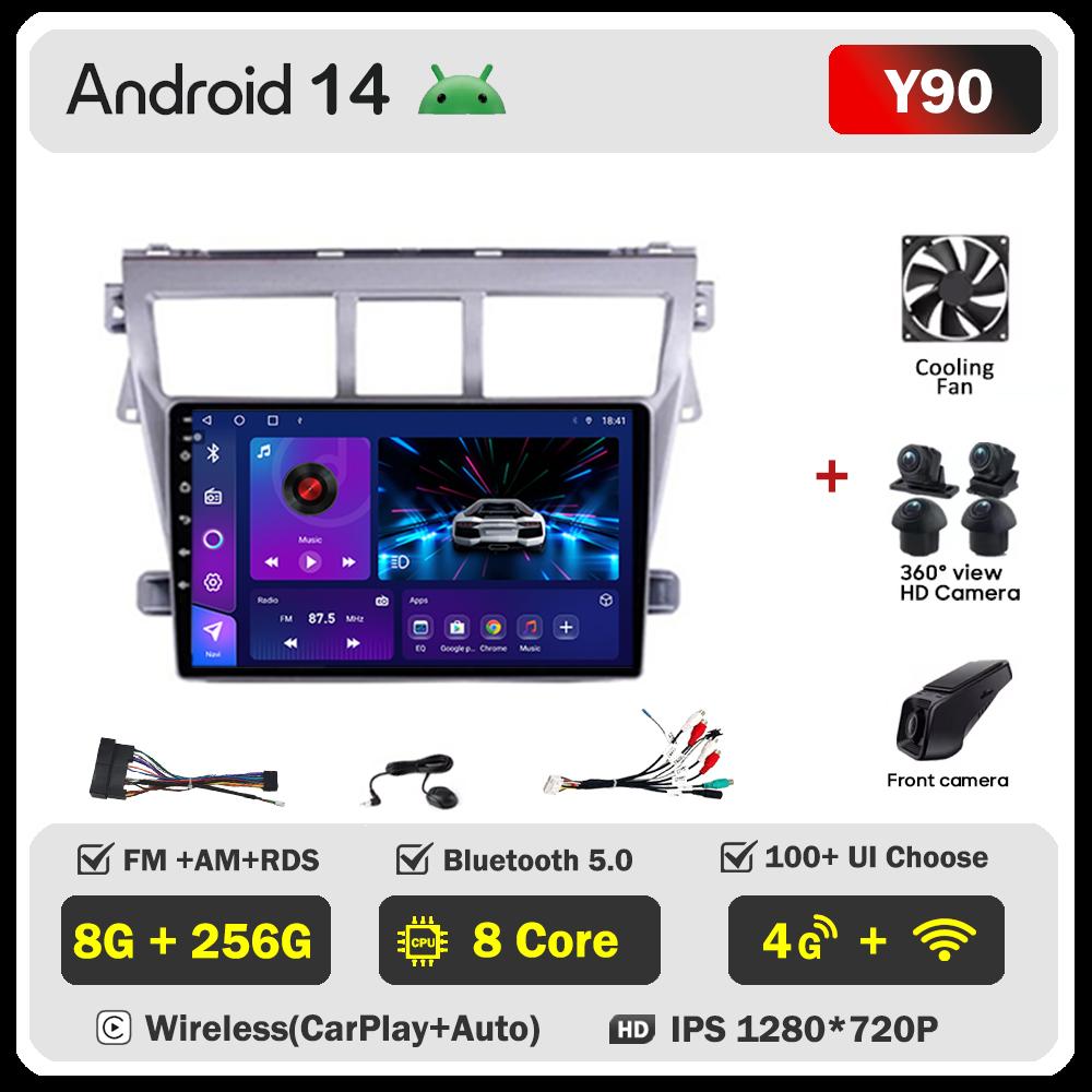 For Toyota Vios Yaris 2007 2008 -2012 Car Radio Player Car Carplay Screen Autoradio Mirror Link Car Intelligent Systems 8 Core