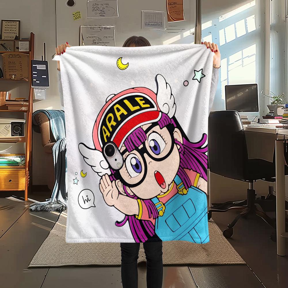 Dr. Slump Print Flannel Blanket, High quality Comfortable for All Seasons, Home Decor, Warmth and Comfort