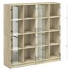 Vidaxl Biblioteczka Z Drzwiczkami, Dąb Sonoma, 136X37X142 Cm