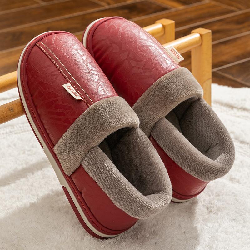 Medium bag heel cotton slippers autumn and winter home indoor thick sole home wool cotton shoes
