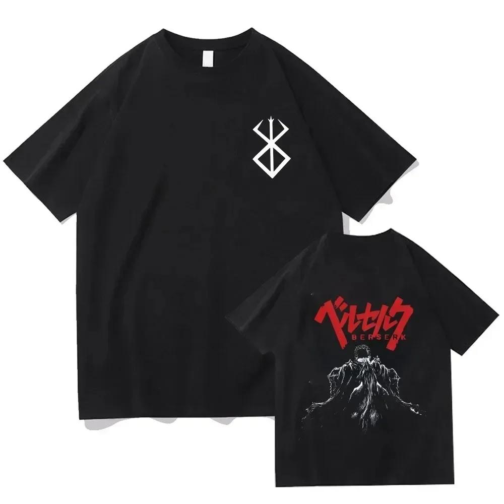 Letné Berserk pánske tričko Guts Cool Manga Japonské Anime Ženy Bavlna Harajuku Manga Hip-hop Nadrozmerné Streetwear tričko
