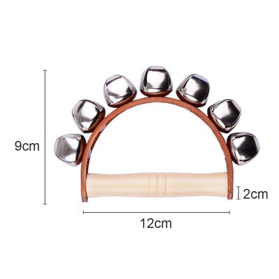 Handbell Hand Bells with Bells Wood Handle Musical Instrument Toy for Music Class