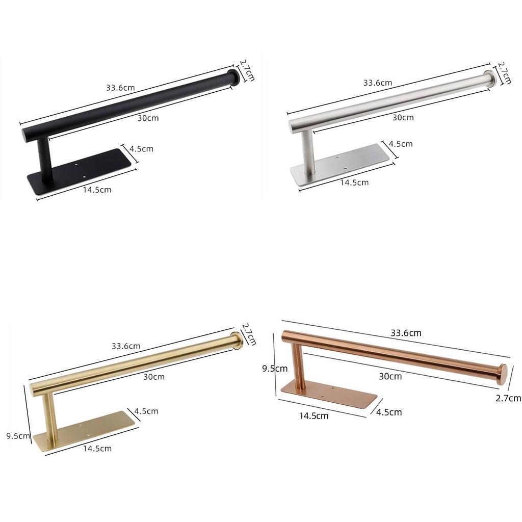 Stainless Steel Extended Kitchen Paper Roll Holder With Wallmount Design For Bathroom Decor