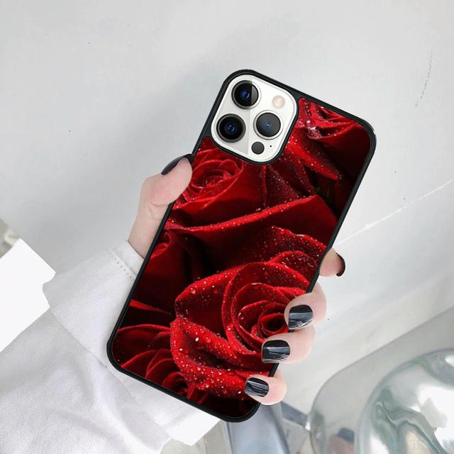 Red Rose Phone Case Cover For iPhone 17 Air 15 16 14 12 11 13 Pro MAX Plus Coque