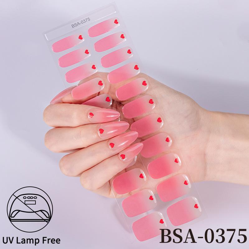 Adesivi per Unghie in Gel Impermeabili Francesi - Carini Cartoni Animati Nail Art Senza Cottura per Stili Europei e Americani