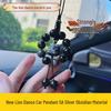 Silver Obsidian Lion Wealth-Attracting Car Pendant: Handmade Jade Peace Amulet