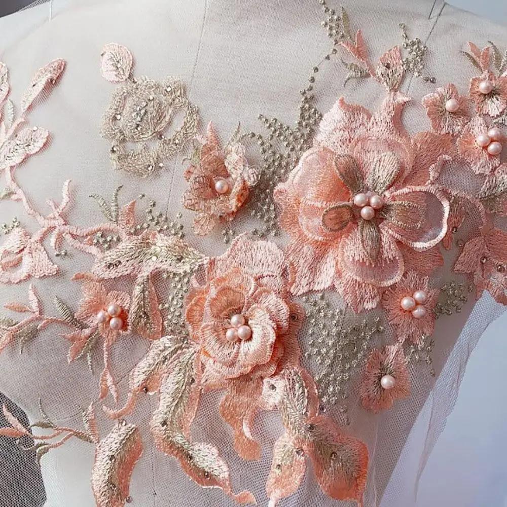 Sequin Embroidery Sequined Embroidery Patches DIY Lace Fabrics Applique Embroidered Floral Patches Stage Costumes