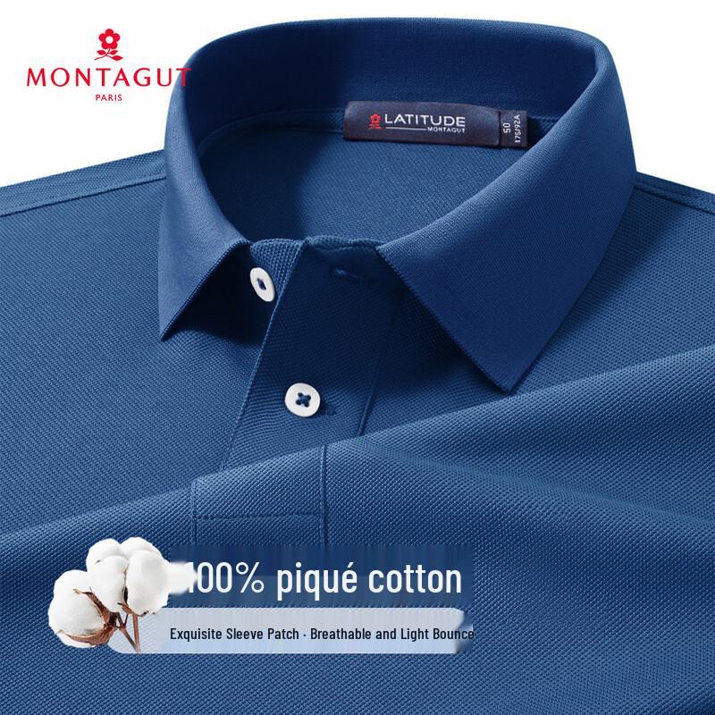 MONTAGUT Men s 100% Pique Cotton Breathable Easy-Care Polo Shirt 50