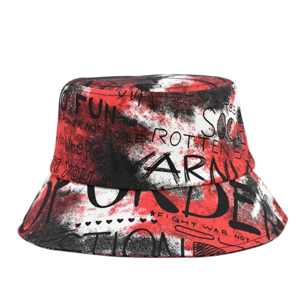 Tie Hat Fishermans Dyed Graffiti Big Eaf Simple  Fashionable Printed Pot Hat